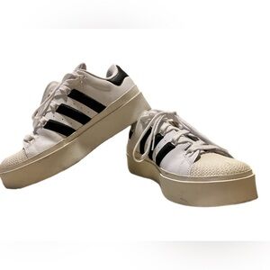 Adidas Superstar Bonega Shoe -  Women’s Size 8.5 (White with Black Stripes)​